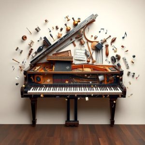 The Deconstructed Piano Music Wall Mural