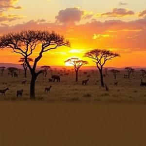 The Golden Savanna African Mural Theme