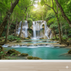 The Multi-Tiered Cascade Living Room Wallpaper Mural