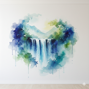 Watercolor Wash Mural in the Office