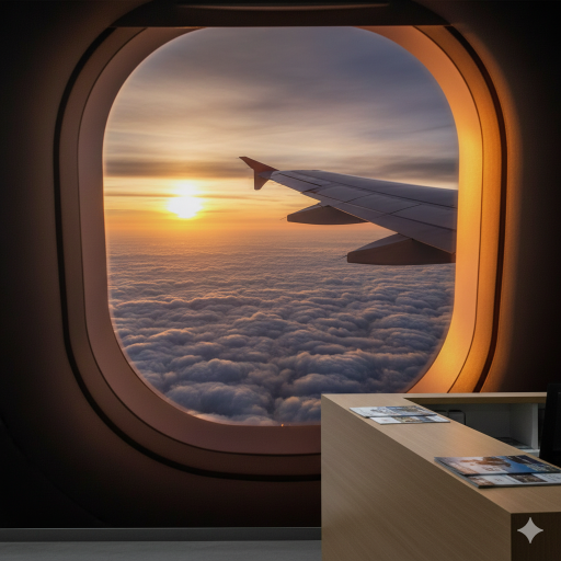 High-Altitude Airplane Window View High-Altitude Airplane Window View