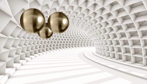 3d tunnel perspective white matte wallpaper for walls