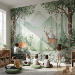 Classroom kindergarten wallpaper mural. (2)