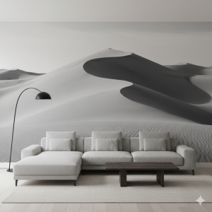 Desert Dunes in Monochrome Matte Finish Wallpaper Mural