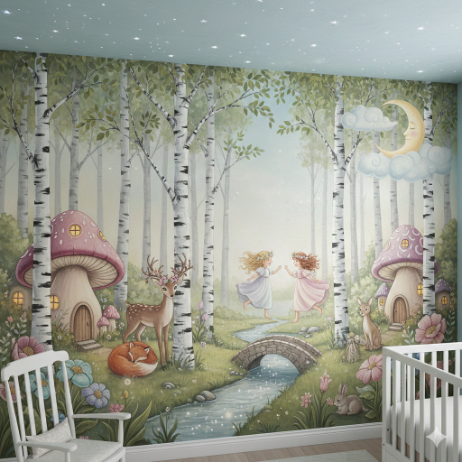 Enchanted Forest Girls' Nursery Mural