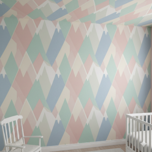 Girls Nursery Geometric Mountain Peaks Wallpaper