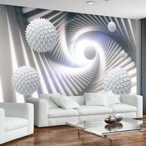 Matte white wallpaper 3d optical illusion
