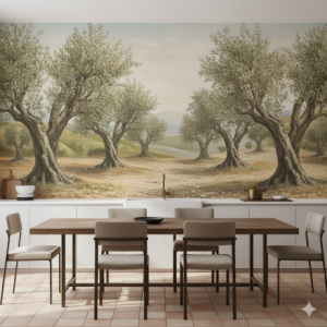 Mediterranean Olive Grove Wallpaper