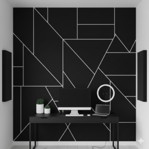 Minimalist Midnight Line Art Home Office Wallpaper Mural