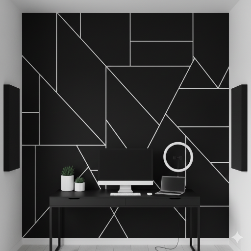 Minimalist Midnight Line Art Home Office Wallpaper Mural Minimalist Midnight Line Art Home Office Wallpaper Mural