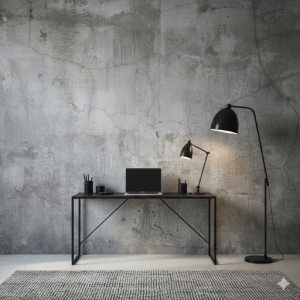 Non-Woven Distressed Concrete Texture Wallpaper.