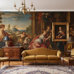Renaissance Oil Painting Matte Finish Wallpaper Reproductions
