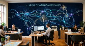 The Kinetic Data Map Travel Agency Office Wallpaper