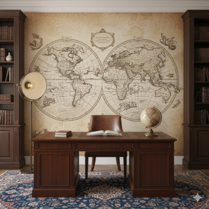 Weathered Vintage World Map